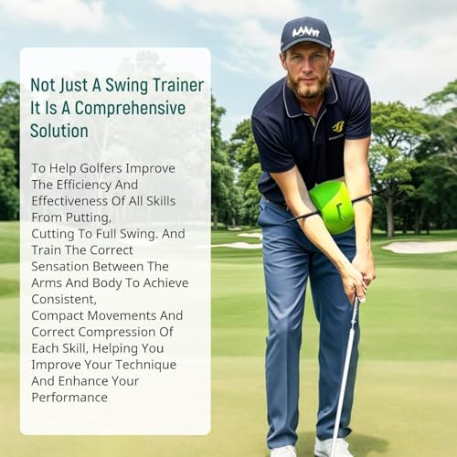 Ssumght Golf Swing Training Aid, Detachable Golf Training Ball with Alignment Rod, Arm Posture Corrector, Fix Chicken Wings, Build Muscle Memory for Full Swing, All Skill Levels