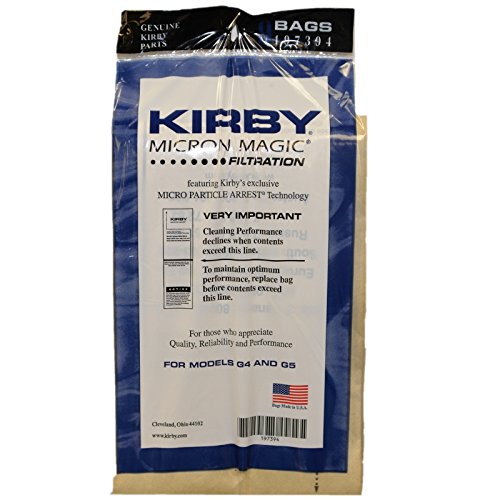 Kirby Part#197301 - Genuine Kirby Micron Magic Filtration Vacuum Bags Model G6 and Ultimate G (9 Bags & 1 belt)