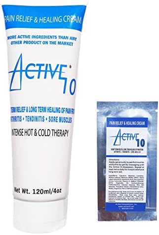 Active 10 Pain Relieving Formulation (4oz). Immediate Long Lasting Relief For Arthritis, Back, Neck &amp; Shoulder Pain, Muscle &amp; Joint Sprains and Strains, Tennis Elbow, Plantar Fasciitis &amp; More.
