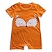 Newborn Baby Boy Girl Fox Romper Summer Jumper Playsuit Outfits (18-24 Months) Orange