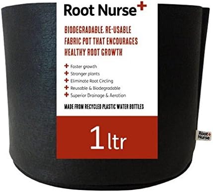 4 x Root Nurse Fabric Pot, Breathable Pots, Hydroponics Grow Bag Container Plant Litre (4 x 1Ltr)