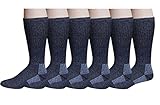 6 Pairs Pack Men's 75% Merino Wool Hiking Thermal Socks