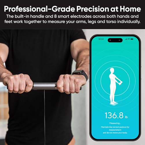 Wyze Smart Scale Ultra BodyScan with Handle – Wi-Fi & Bluetooth Body Composition Scale for Weight, BMI, Body Fat, Muscle Mass, and Segmental Measurement, 400 lbs, Black