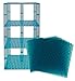 Premium Clear Turquoise Stackable Base Plates - 10 Pack 6" x 6" Baseplate Bundle with 80 Clear Turquiose Bonus Building Bricks - Compatible with All Major Brands - Tower Construction
