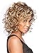 GNIMEGIL Short Curly Synthetic Wigs for Women Ombre Dark Blonde Loose Afro Kinky Cosplay Wig 80s Dark Roots Hair Halloween Costume Wigs for Ladies Bad Hair Days Party Wig