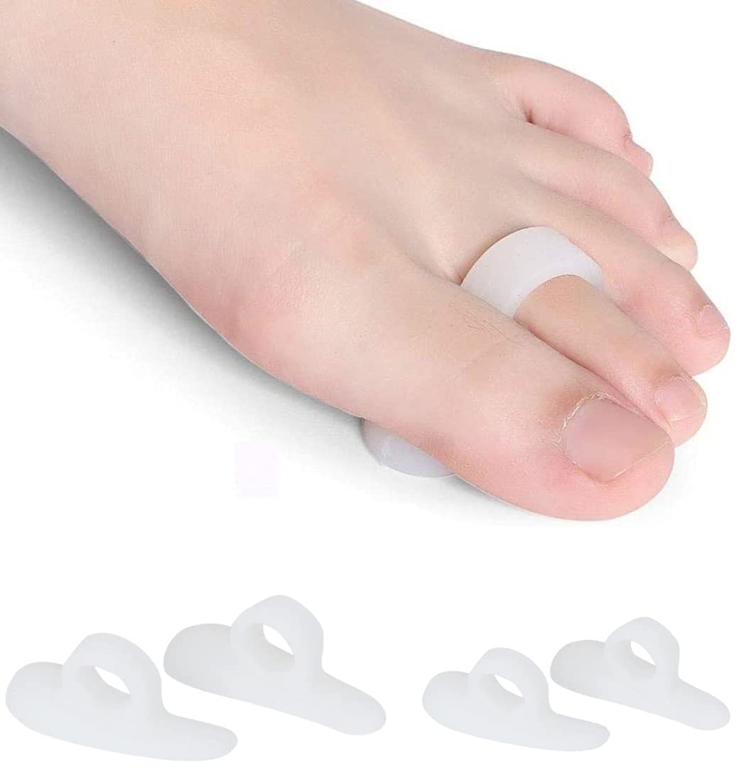 PEDIMEND Silicone Gel Toe Straightener (2PAIR - 4PCS) - Toe Separators For Hammer Toes - Claw Toe Corrector - Reduces Toe & Foot Discomfort - For Men & Women - Foot Care