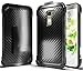 LG K7 Case, LG Tribute 5 Case, LG Treasure Case, Nznd [Shield Carbon Fiber] Hybrid Armor with Holster Locking Belt Clip Combo Case - Black