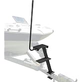 OUTPRIZE Boat Trailer Step, 2 Steps Ladder for Trailer Tongue with Handrail | Heavy Duty Steel, Widended Steps, Anti-Slip, Triangle Supports, Left or Right Adjustable Handrail, 450lbs Capacity