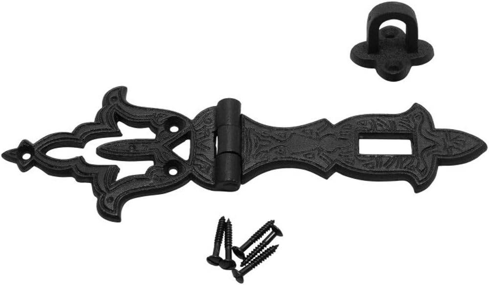 Safety Hasp Lock Black Iron 2 3/4 Inch X 8 1/4 Inch | Renovator's Supply - Cabinet Accessories - 