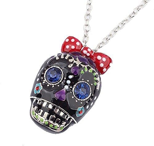 Vintage Punk Style Skull Head Pendant Long Sweater Chain Link Women Bib Necklace