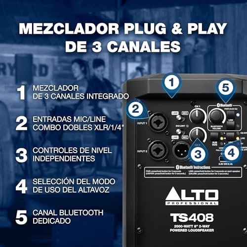 Alto TS408 Altavoz PA Amplificado 2000W 8 Pulgadas