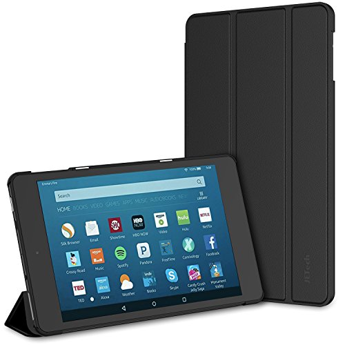 JETech Case for All-New Amazon Fire HD 8 Tablet (8th / 7th / 6th Generation - 2018, 2017 and 2016 Release) Smart Cover with Auto Sleep/Wake (Black)