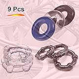 9 pcs Men Stretchy Enhancing Ring to Improve Male Endurance