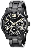GUESS Women's U0330L15 Classic Black Multi-Function Watch with Gold-Tone Accents