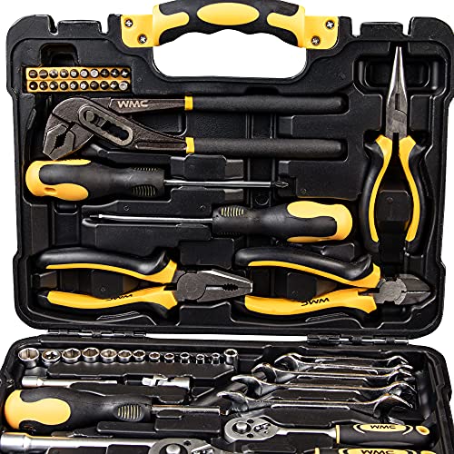 WMC TOOLS Werkzeug Set Werkzeugkoffer 65-teilig Haushalt Kfz Werkzeuge Koffer Werkzeugset Werkzeugkasten gefüllt… – Bild 4