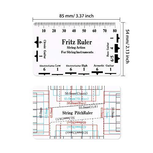 Set of 3, Notched Straight Edge Guitar Luthiers Tool, String Action