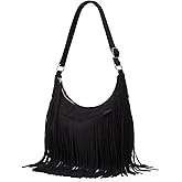Suede Fringe Crossbody Bag for Women Ladies Stylish Leather Shoulder Bag Purse Handbag Fall Winter Spring 2024