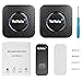 Wireless Doorbell,Waterproof Chime Kit Operating at 1000ft with 1 Push Button Transmitter（Battery included）and 2 plug-in Receivers,55 Chimes,45 Level Volume LED Indicator -Black