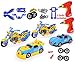 Take Apart Racing CAR & MOTORCYCLE Toys - Build Your Own Toy with 52 Piece Constructions Set - Both Car & Motorcycle Comes With Engine Sounds & Lights & Drill With Toy Tools For Kids