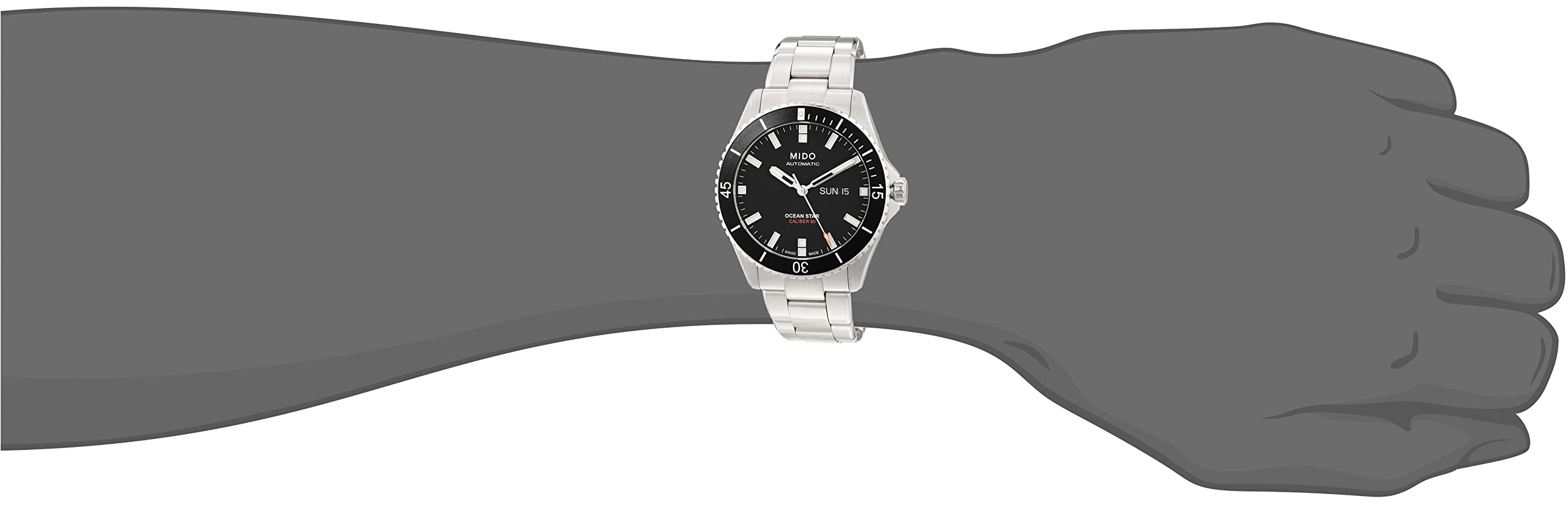 MIDO Ocean Star 200 - Swiss Automatic Watch for Men - 42.5mm Stainless Steel Case - Day/Date Calendar - Rotating Bezel - 200m Water Resistance