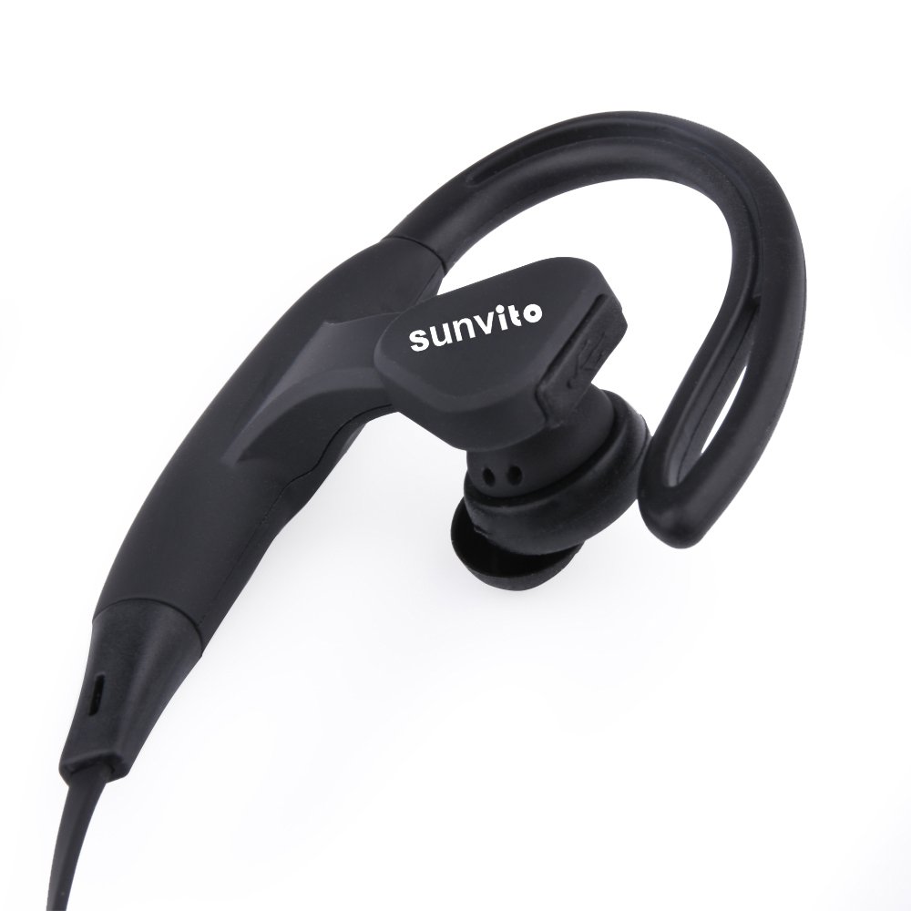 Sunvito Bluetooth Wireless 4.1 Headphones Sports Running Gym Exercise Earphones for iPhone 6, 6S, 6 Plus,Samsung Galaxy S5, S4 and more Smartphones and Tablets--Black