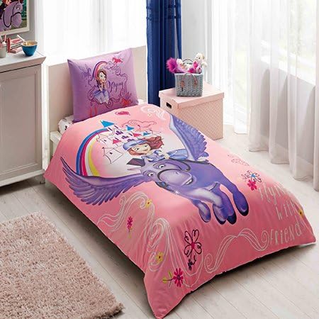 Disney Sofia And Minimus Girl's Duvet/Quilt Cover Set Single / Twin Size Kids Bedding