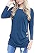 MOLERANI Women's Casual Long Sleeve Round Neck Loose Tunic T Shirt Blouse Tops,Blue,XL