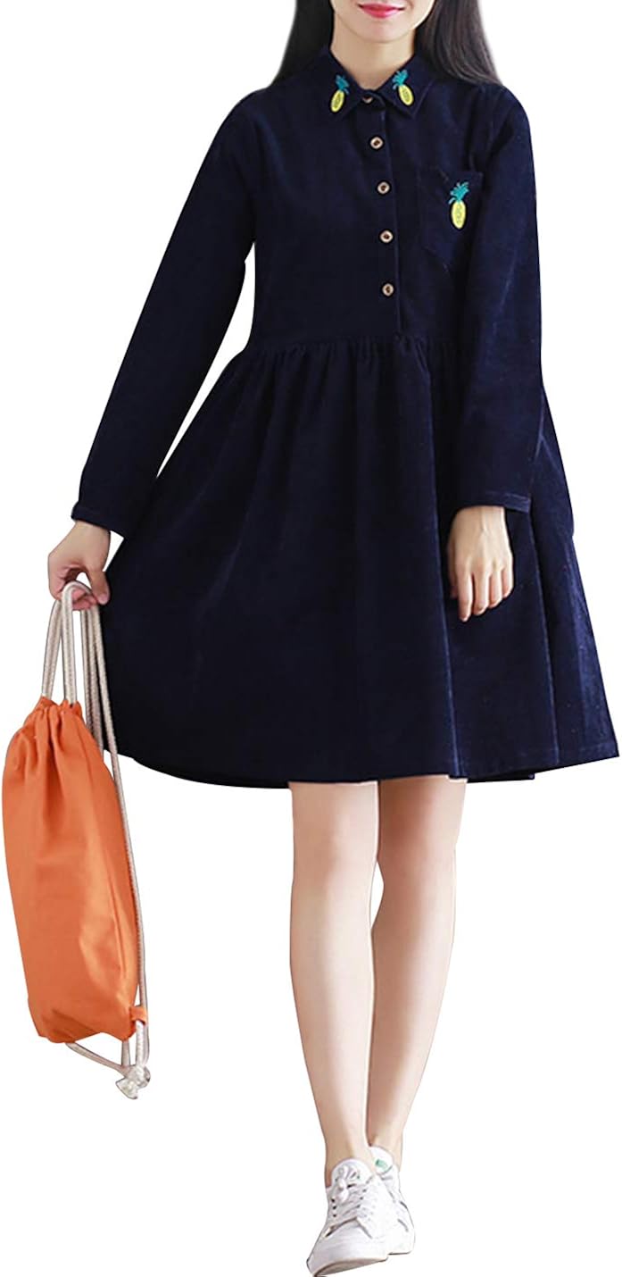 long sleeve corduroy dress