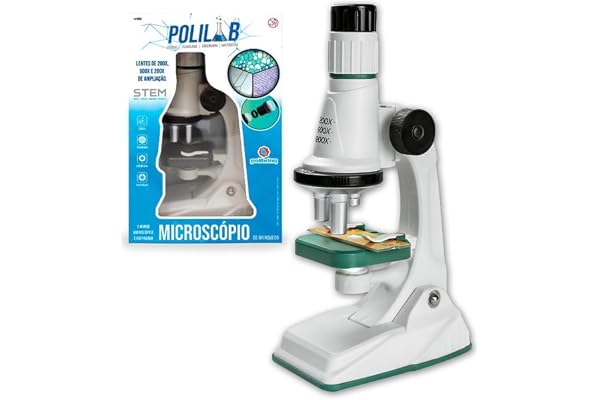 Microscópio Infantil, Polibrinq, 22 cm, Até 1200x
