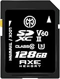 AXE MEMORY SD Card 128GB V60, 245MB/s UHS-II U3 4K
