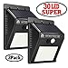 Alptoy 30 LED Super Solar Lights Bright Wireless Outdoor Waterproof Solar Powered Motion Sensor Security Wall Lights for Door, Driveway, Garden, Patio, Yard(2 Packs)