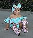 Infant Baby Girl Floral Off Shoulder Lotus Leaf Collar Bikini Set+Headband (12-24 M, Green)
