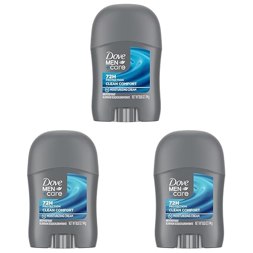 Dove Men+Care Antiperspirant Deodorant Stick Clean Comfort 72-Hour Sweat & Odor Protection Antiperspirant for Men With 1/4 Moisturizing Cream 0.5 oz (Pack of 3)