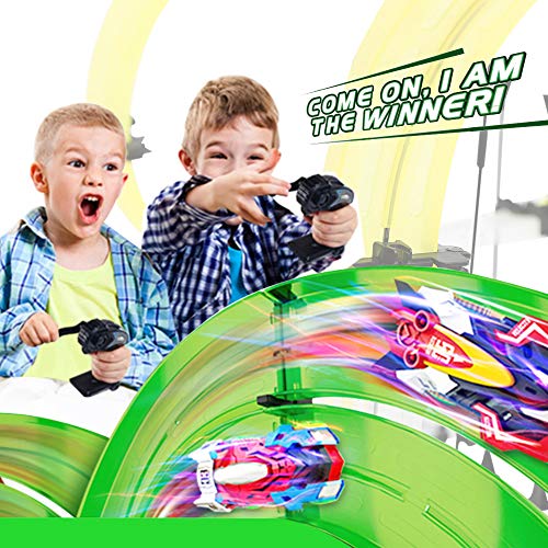 Racing Track Car Toys, Elec3 DIY Rail Car Race Track Set 171pcs 38.7ft 2 Cars 2 Hand-Operated Controllers, 3D Super Track Car Playset for Birthday Party Festival Gift Educational Toys for Children