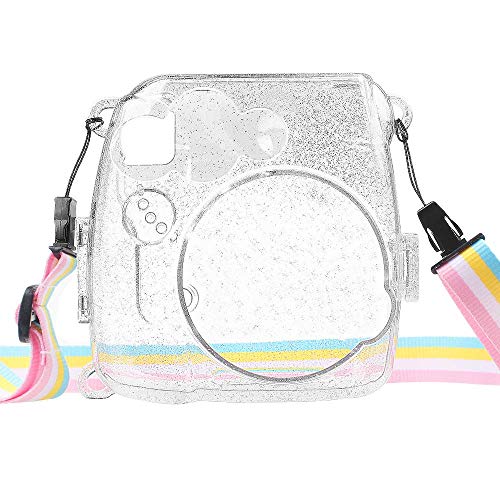Anter-Cristal-Instax-Mini-8-Funda-de-PVC-para-Fujifilm-Instax-Mini-8-Mini-8-Mini-9-Cmara-de-pelcula-instantnea-con-Correa-Colorida-extrable-Transparente-A