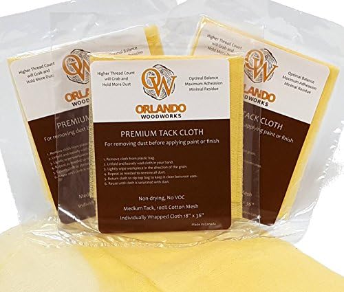 (3Pack) Premium Tack Cloths for Removing Dust, Lint &amp; Particles from Wood, Metal, Glass or Plastic before Applying Paint or Finish (3)