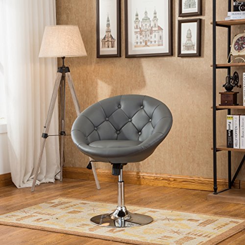 Roundhill Furniture Noas Contemporary Round Tufted Back Tilt Swivel Accent Chair, White Buy