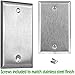 ENERLITES Blank Device Stainless Steel Wall Plate, Metal Corrosive Resistant Cover for Unused Outlets Light Switches Holes, Size 2-Gang 4.50