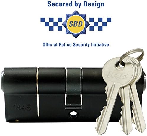 UAP 30/30 (25-10-25) 60mm Black High Security 1* Kitemarked Euro Cylinder Door Lock - Secured by Design