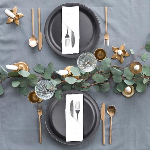BEDDING CRAFT Set of 12 Cotton Cloth Dinner Napkin 18x18 White with Hemstitched Mitered Corners – Perfect for Wedding Dinner Parties and Table Decorations, Cloth Napkins