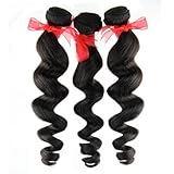 Eayon Hair® Peruvian Hair Extensions, Genuine 5a Virgin Remy Hair RAW Unprocessed, Natural Wavy Loose Wave, 3 Bundles/ Lot 300 Gram 10