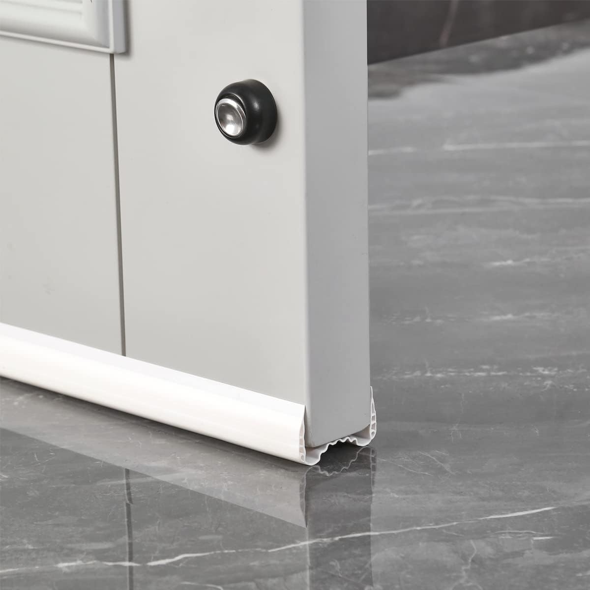 Draft Stoppers - Door Draft Stopper，Self Adhesive Door Sweep Draft Stopper -Door Draft Blocker Dust Keeping Draft, Noise, Dust and Unwanted Animals Out, Soundproof (White)
