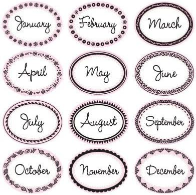 Calendar Set, 12 Borders and Centers