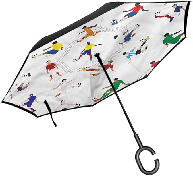 Sports Travel Umbrella Soccer Players League Team Auto Open