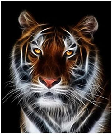 Vmnbstitch 5D DIY Diamond Painting Tiger Full Round Drill Diamonds Embroidery Cross Stitch Home Decor Pictures (Tiger Pattern)