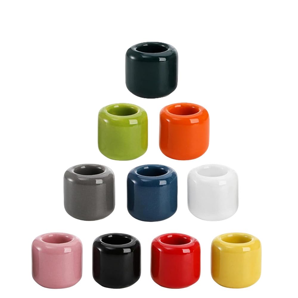 Photo 1 of 10 Pcs Ceramic Chime Candle Holders, 0.7 Inch Diameter, Home Small Candle Holders for Casting Chimes, Rituals, Spells, Vigil, Wiccan Supplies & More (Ceramics, Multicolor)