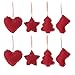 HUAN XUN Christmas Tree Ornaments Stocking Decorations - 8pcs Christmas Stocking Tree Heart Star Holiday Party Decor