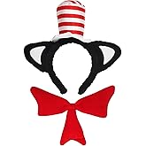 YOTNUS Storybook Character Costume Set for Teachers and Kids, Striped Hat Headband and Bow Tie for World Book Day Parade