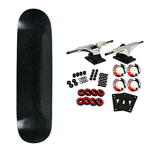 Moose Complete Skateboard STAINED BLACK 8.5 Silver/White