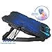 Rosewill Gaming Laptop Cooler Notebook Cooling Pad, 5 Silent Blue LED Fans w/Powerful Air Flow, Control Panel w/LCD Screen, Portable Height Adjustable Laptop Stand, Comfortable for Wrists